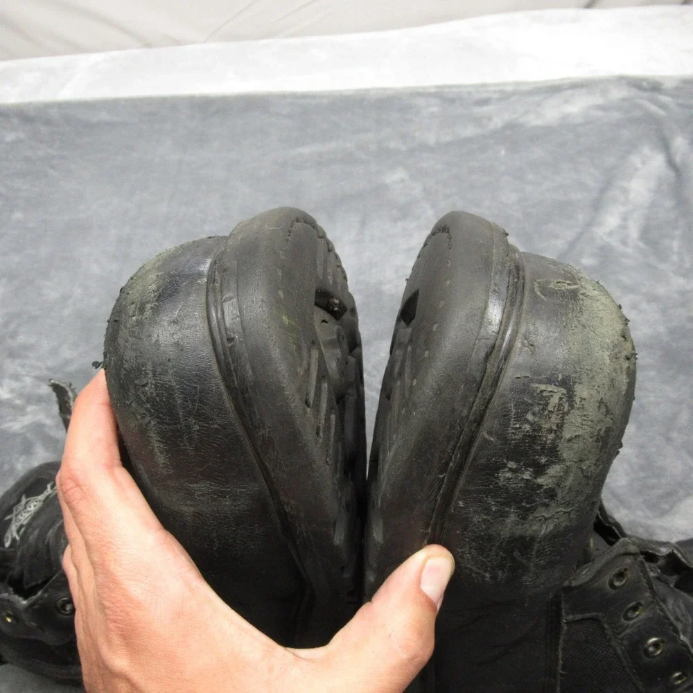 Thorogood Work Boots Mens‎ 13 W Black Leather Trooper Safety Toe EH PR Zip READ